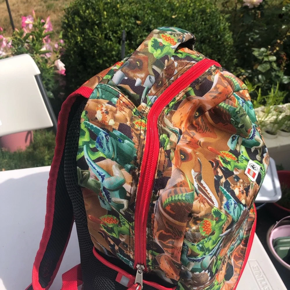 Lego Kids Dinosaur Print Backpack with Red Trim